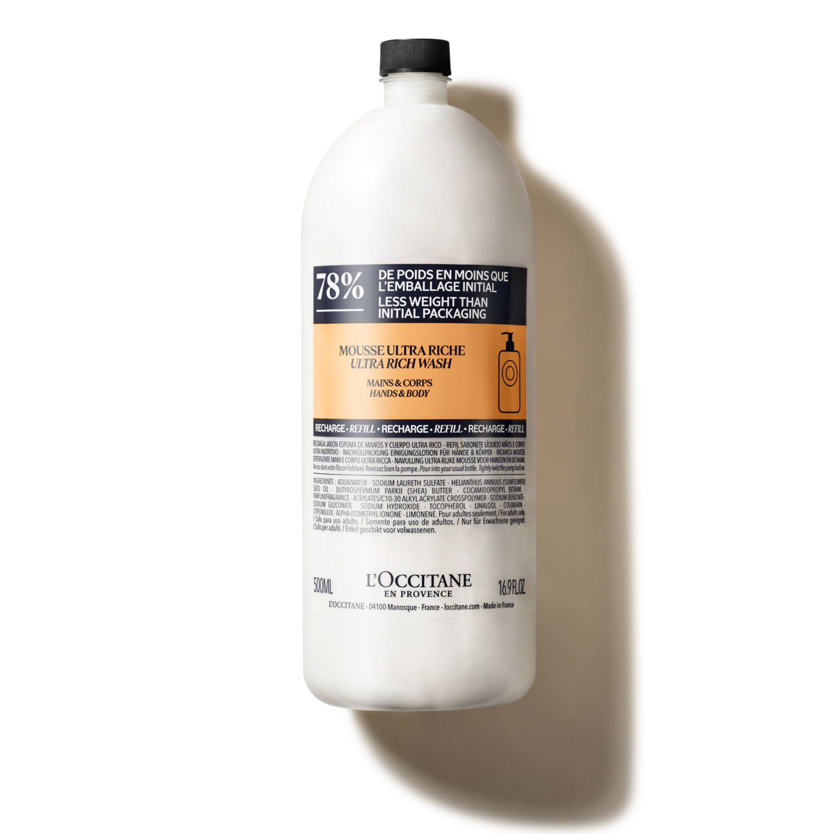 Eco Refill Jabón líquido manos y cuerpo Ultra Rico de Karité 500ml