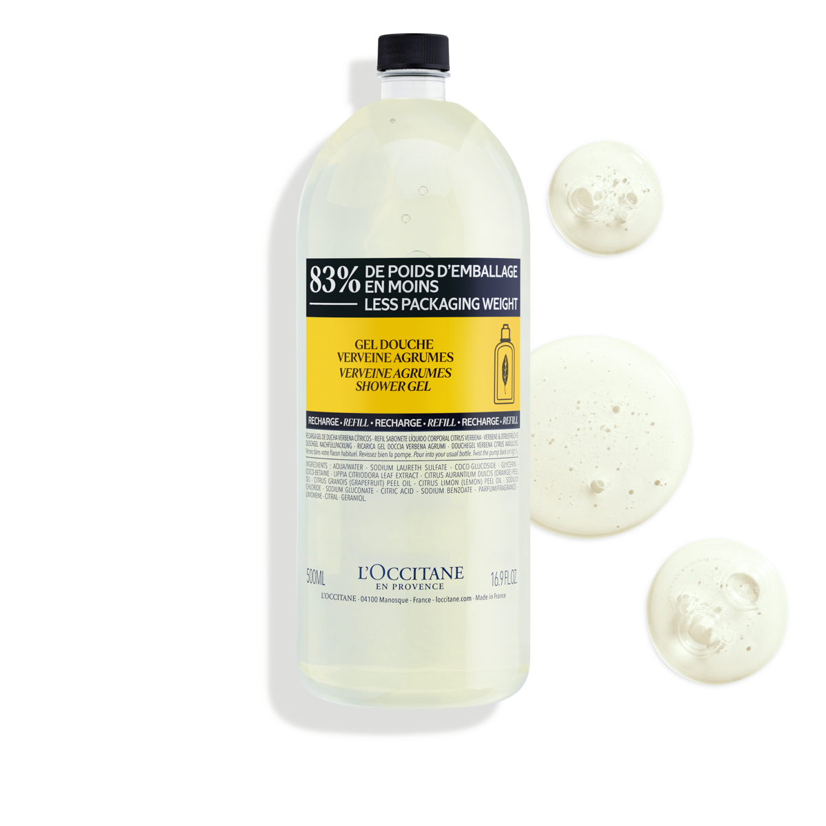 Eco Refill gel de ducha Verbena Cítrica 500ml | L'Occitane CO