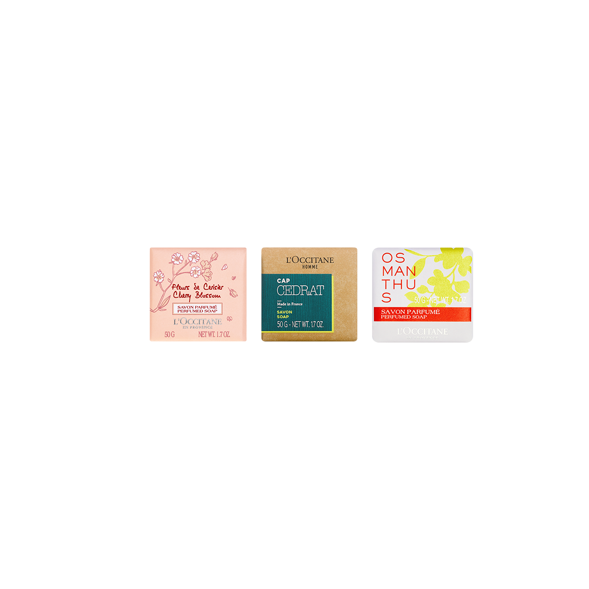 Jabón sólido Flor de Cerezo y Cap Cédrat + Jabón Sólido Osmanthus GRATIS