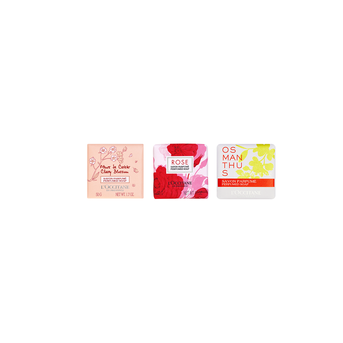 Jabón sólido Flor de Cerezo y Osmanthus + Jabón Sólido Rosa GRATIS
