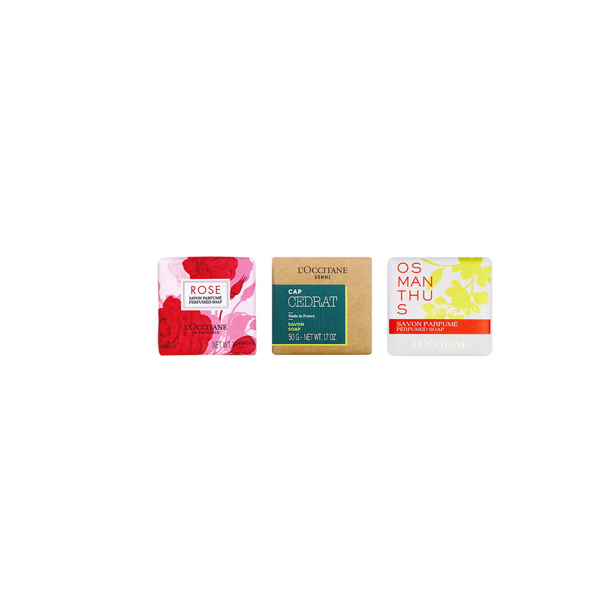 Jabón sólido Rosa y Cap Cédrat + Jabón Sólido Osmanthus GRATIS