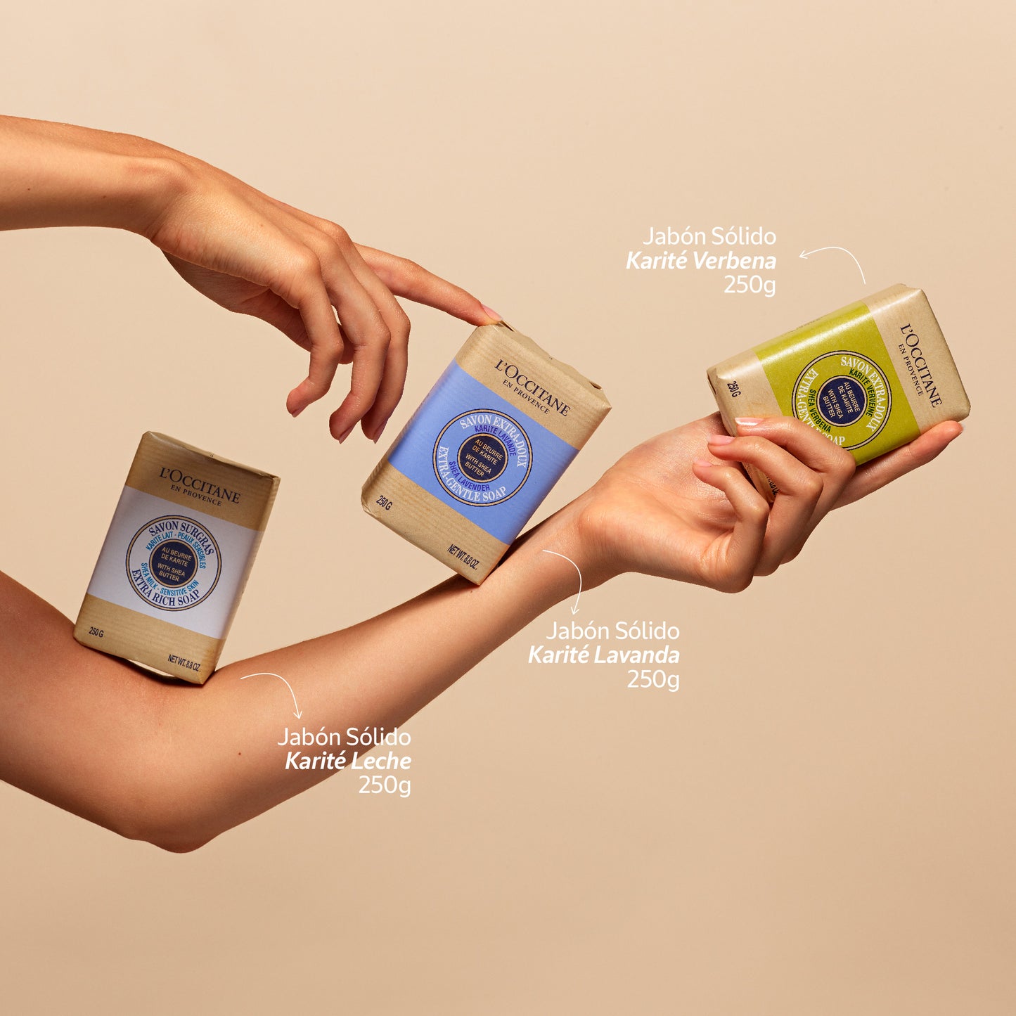 Jabón sólido Karité Leche 250g