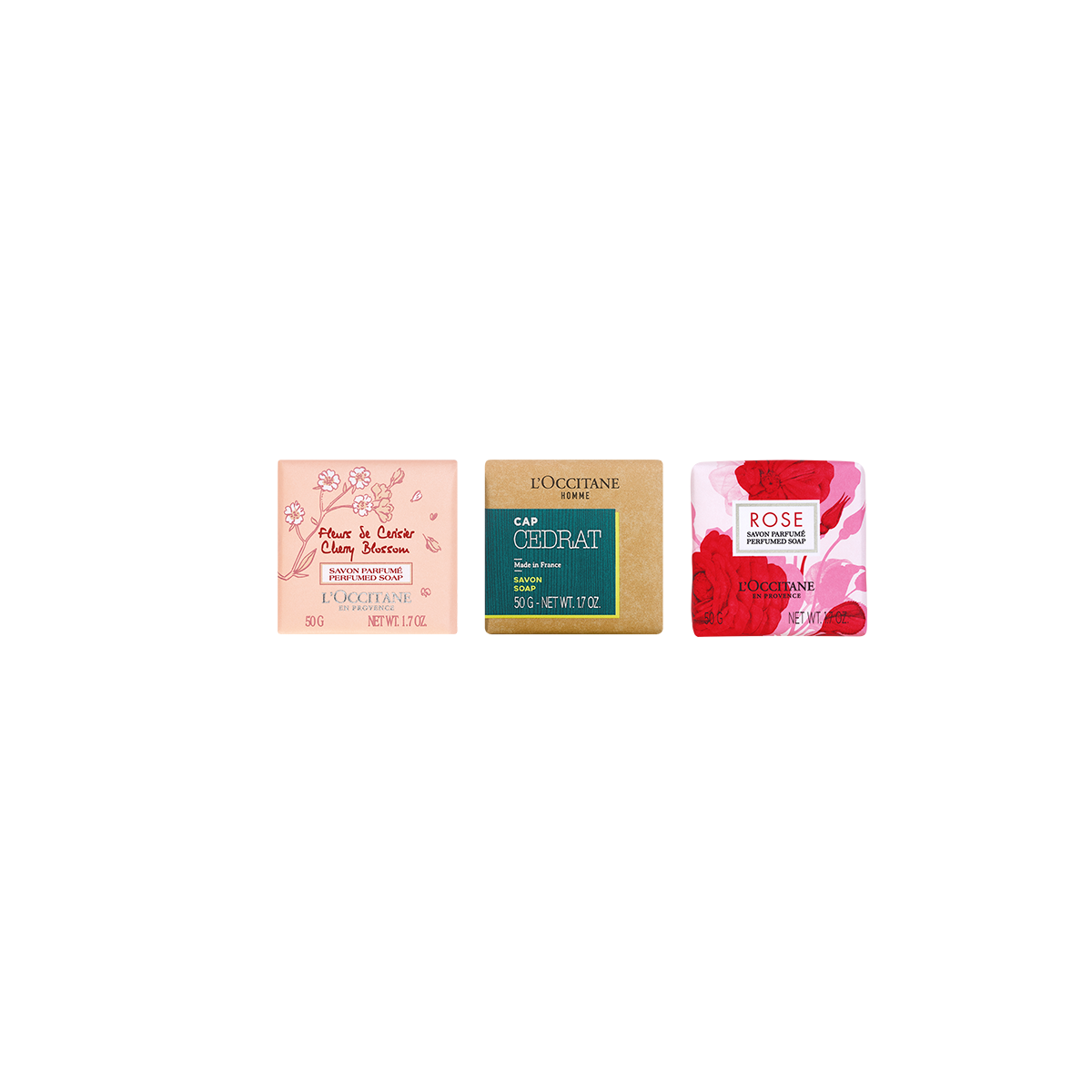 Jabón sólido Flor de Cerezo y Cap Cédrat + Jabón Sólido Rosa GRATIS