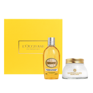 Dúo Aceite de Ducha Almendras y Bálsamo aterciopelado corporal Karité Immortelle