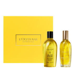 Dúo de Aceites: Ducha Almendra Sublime & Corporal Immortelle Karité