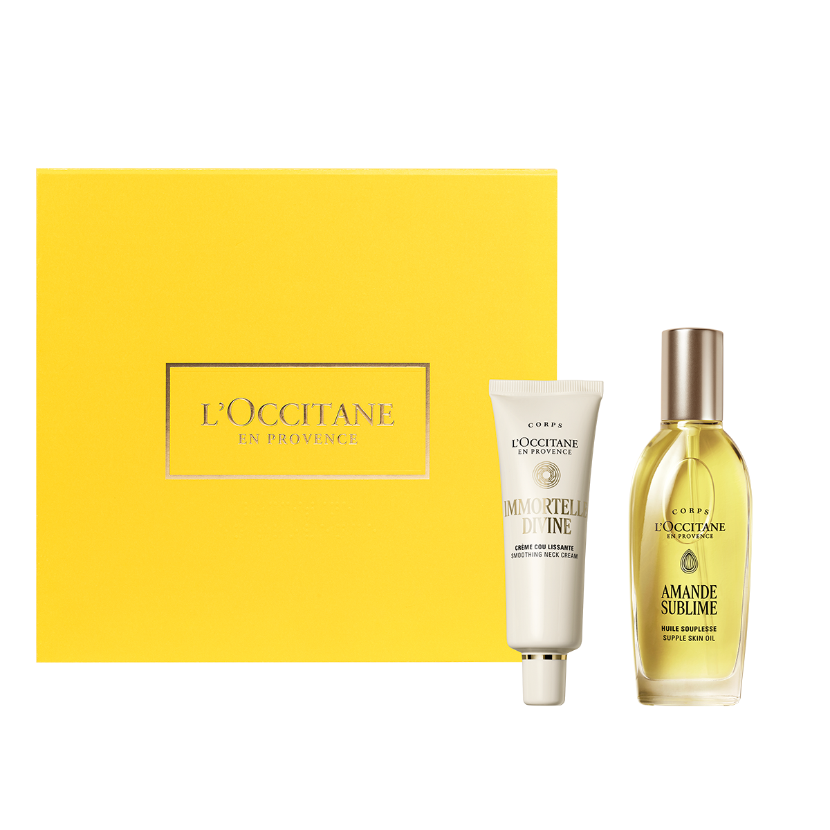 Dúo Firmeza: Crema Cuello y Escote Immortelle Divina & Aceite de Elasticidad Almendra Sublime