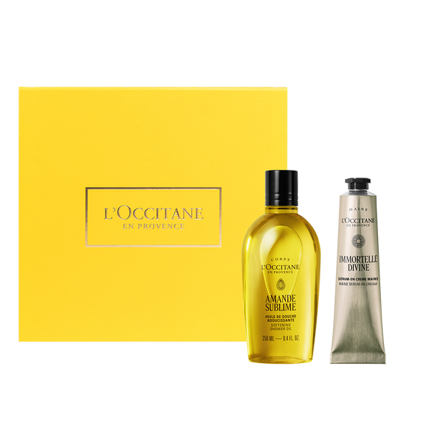 Dúo Consentirme: Sérum de Manos Immortelle Divina & Ducha Almendra Sublime