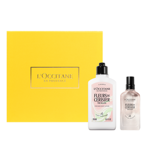 Dúo Leche Corporal y Perfume Flor de Cerezo y Té Blanco