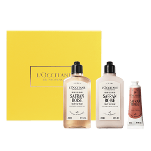 Ritual Corporal: Safran Boisé (Azafrán Amaderado): Gel de Ducha, Leche Corporal & Crema para manos 30ml