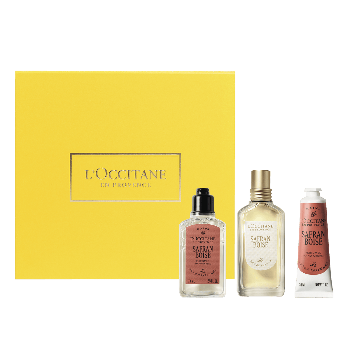 Ritual Safran Boisé (Azafrán Amaderado): Gel de Ducha, Perfume 50ml  & Crema para manos 30ml